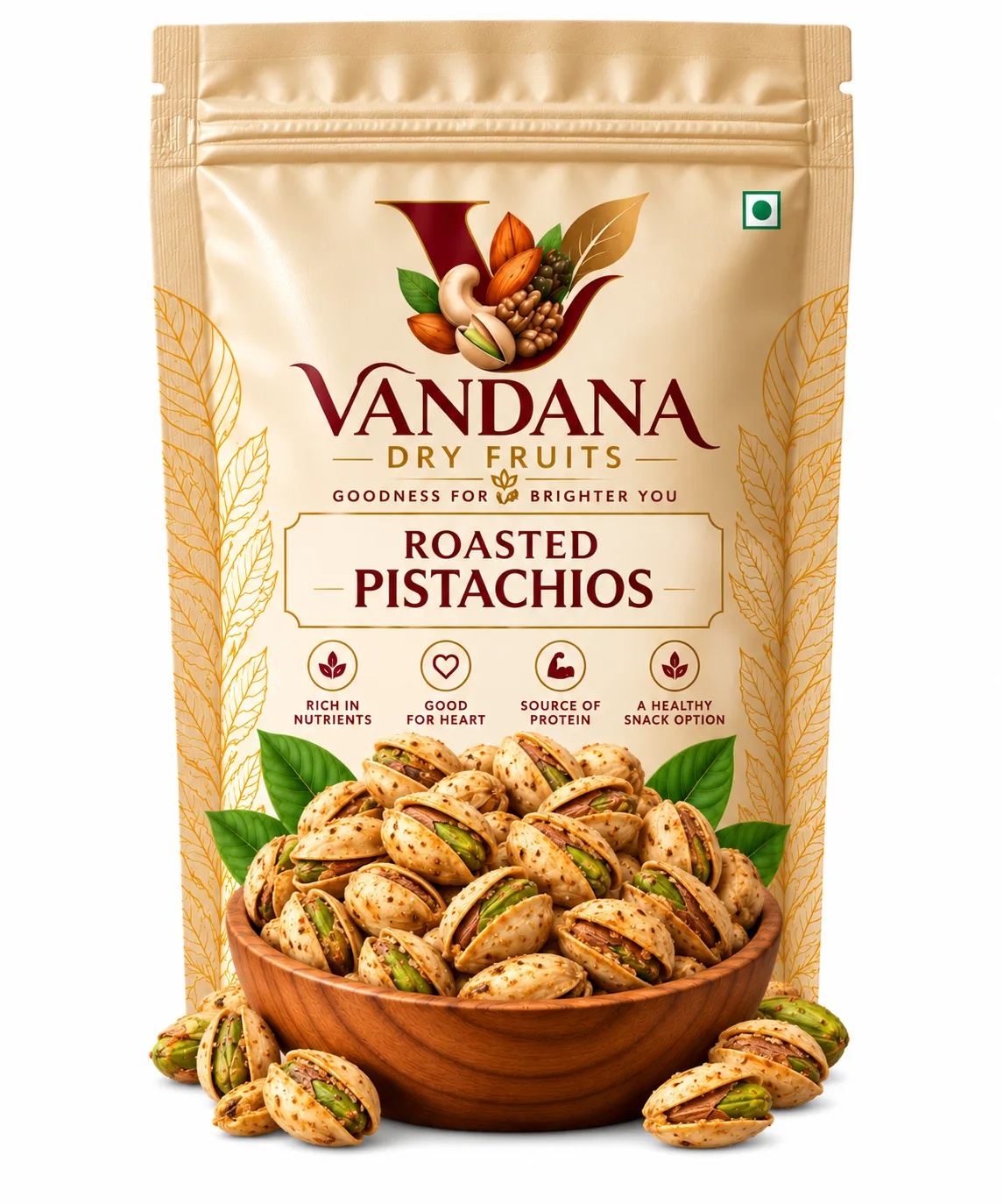 Vandana Roasted Pistachios Packaging